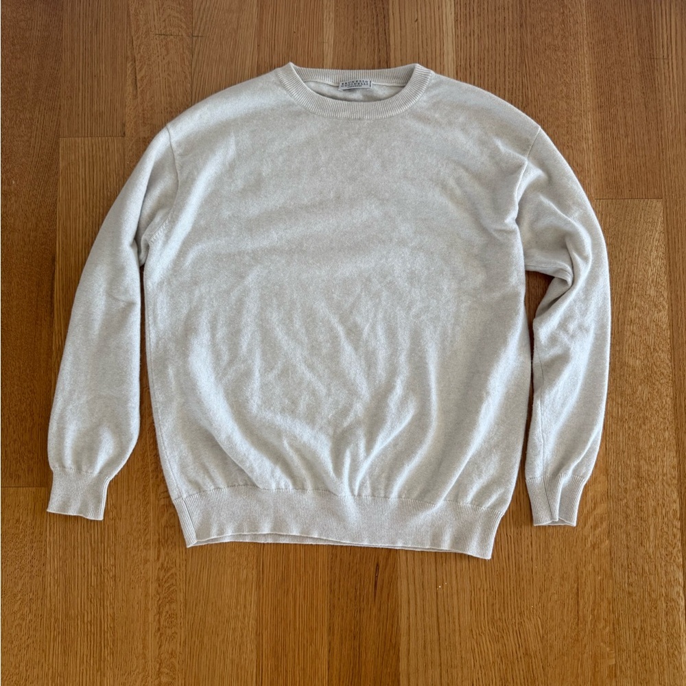 Brunello Cucinelli Cream Cashmere Sweater